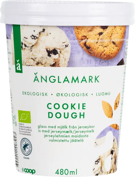 Änglamark Cookie Dough vaniljajäätelö luomu 480 ml