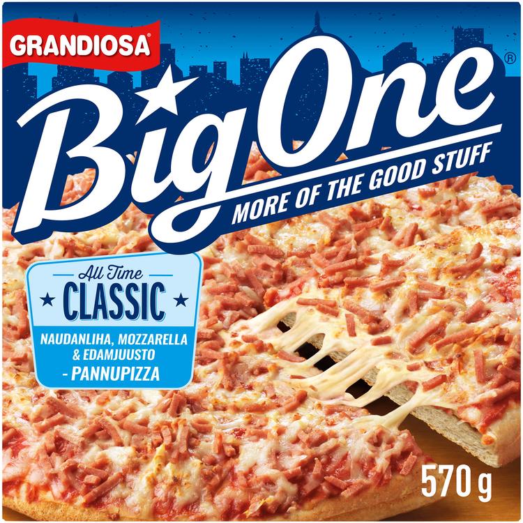 Grandiosa BigOne pan pizza classic, juustoa, tomaattikastiketta ja naudanlihaa 570g