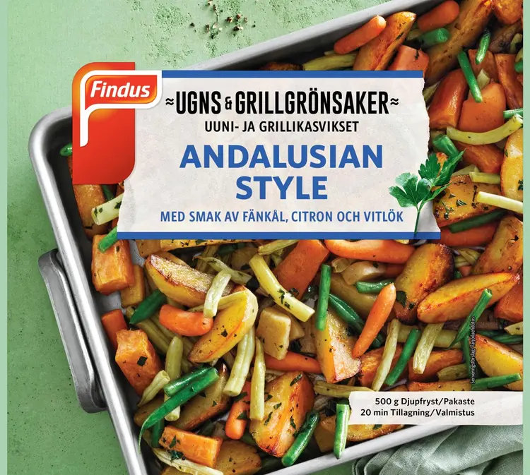 Findus Uuni- ja grillikasvikset Andalusian style 500g, pakaste