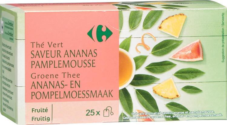 Carrefour ananas-greippi vihreä tee 25 pss