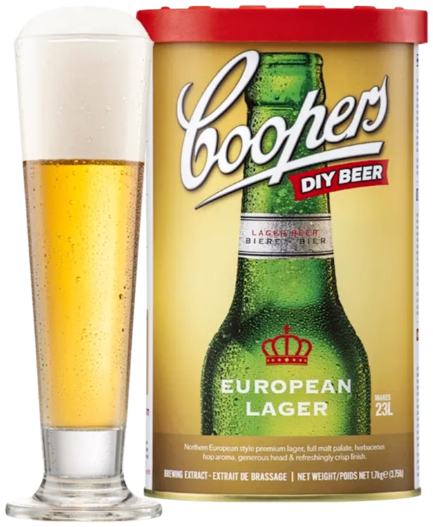 COOPERS International series European Lager humaloitu mallasuute 1,7 kg ja oluthiiva 7 g