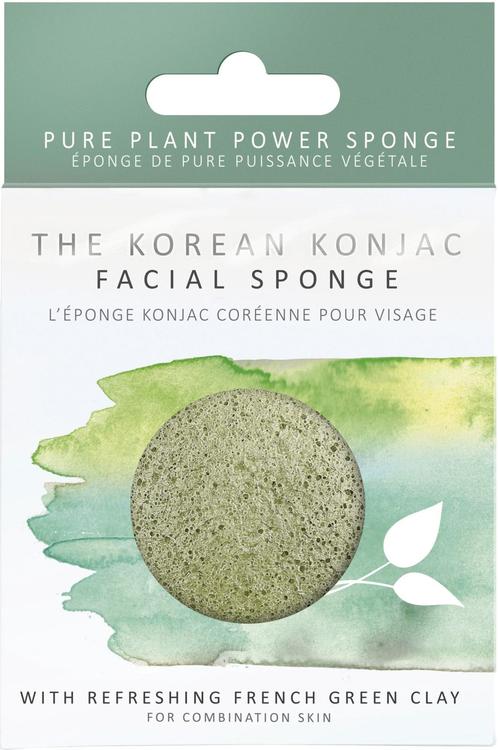 Konjac Sponge Premium Facial Puff with French Green Clay puhdistussieni sekaiholle