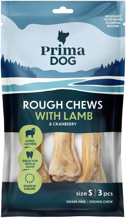 Primadog lamba-jõhvika närimispulgad koertele S 10cm 105g