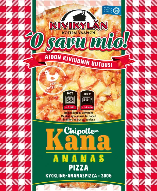 Kivikylän Kana-Ananas Pizza 300g