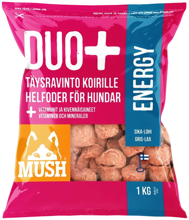 MUSH DUO+ ENERGY täysrehu koirille 1 kg