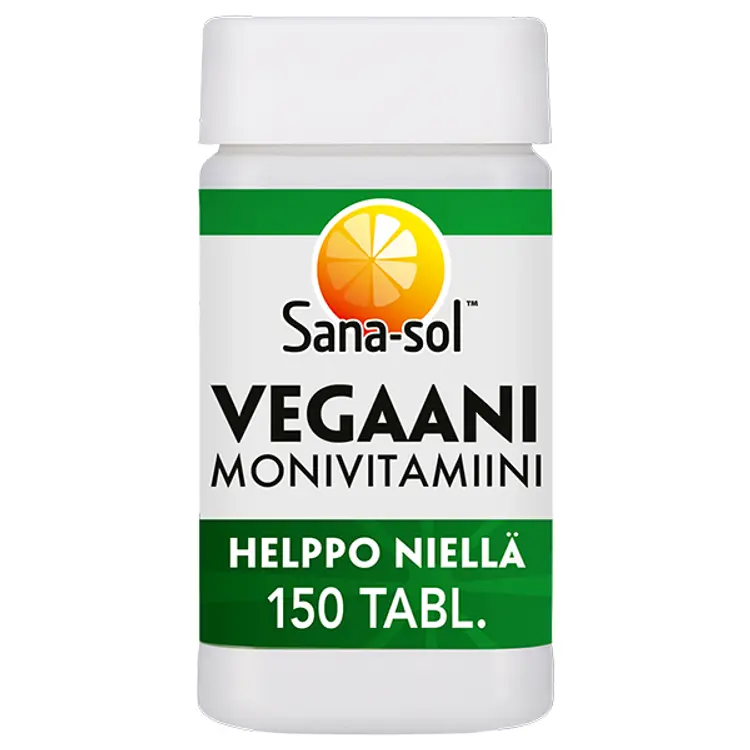 Sana-sol Vegaani Monivitamiini-kivennäisainetabletti ravintolisä 150tabl