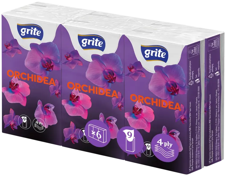 Grite nenäliina Orchidea 6x9kpl