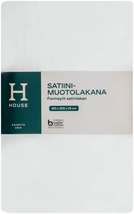 House satiinimuotolakana 160x200x25 cm valkoinen