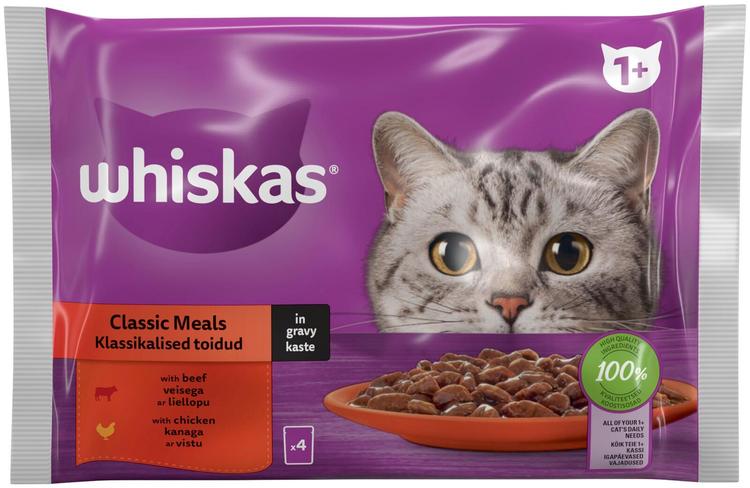 Märgtoit WHISKAS täisk. Klassik.valik 4-pakk 85g