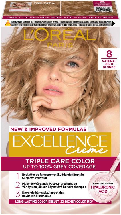 L'Oréal Paris Excellence Creme 8 Natural Light Blonde Keskivaalea kestoväri 1kpl