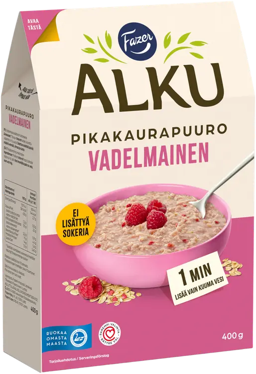 Fazer Alku Vadelmainen pikakaurapuuro 400 g