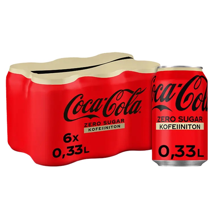 6-pack Coca-Cola Zero Sugar Kofeiiniton virvoitusjuoma tölkki 0,33 L