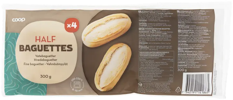 Coop vehnäsämpylät 4 kpl 300 g