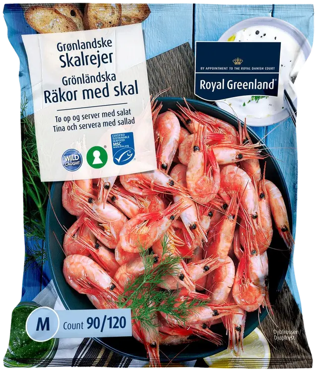 Royal Greenland Grönlantilaisia Kuorellisia kylmänveden katkarapuja 90/120 MSC pakaste 500g