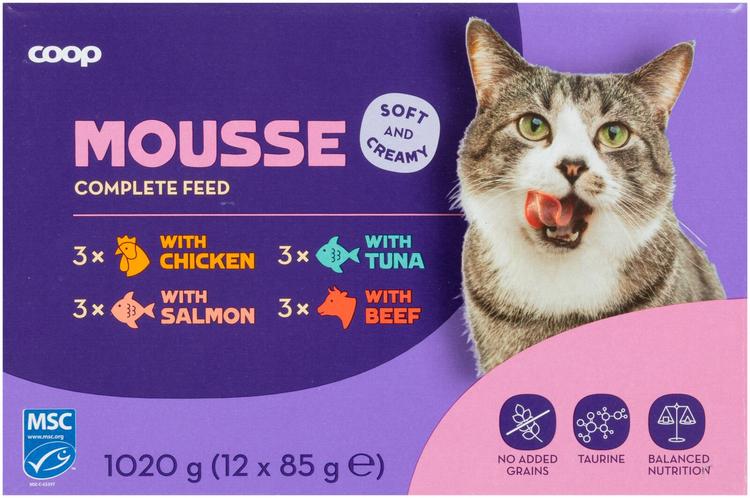Coop mousselajitelma täysikasvuisille kissoille MSC 1020 g 12 kpl