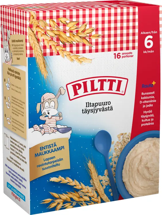 Piltti 2x240g Iltapuuro täysjyvästä puurojauhe 6kk