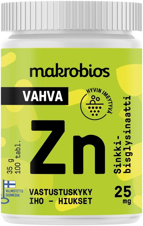 Makrobios Vahva Sinkki 25mg 100 tablettia 35g