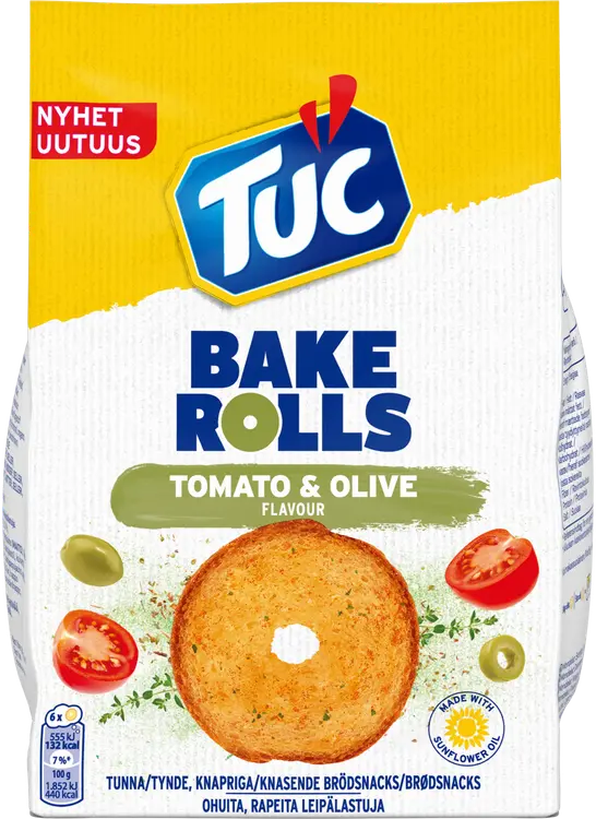 LU TUC Bake Rolls Tomato Olives leipälastut 150g