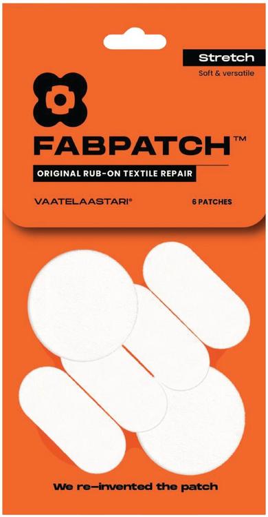 FabPatch Vaatelaastari, Blank 6 kpl, hankaamalla kiinnittyvä tekstiilien korjauspaikka