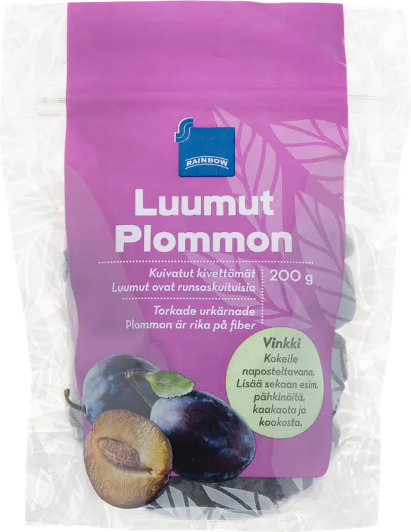 Rainbow 200g kuivatut kivettömät luumut