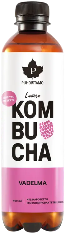 Puhdistamo Luomu Kombucha Vadelma 400 ml