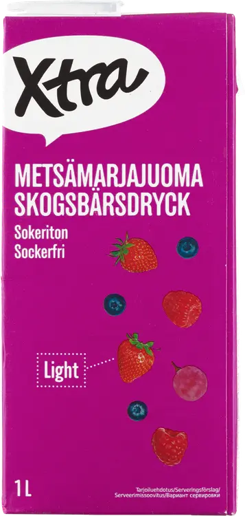 Xtra sokeriton metsämarjajuoma 1l