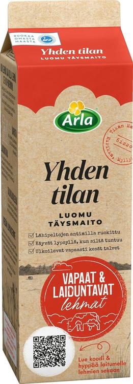 Arla Luomu 1 L yhden tilan täysmaito