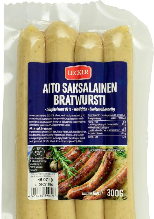 Lecker 300g aito saksalainen bratwursti