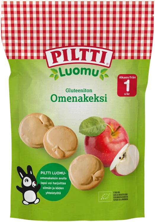 Piltti 150g Gluteeniton luomuomenakeksi 1v