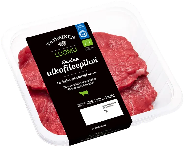 Tamminen luomunaudan ulkofileepihvi 2kpl 240g