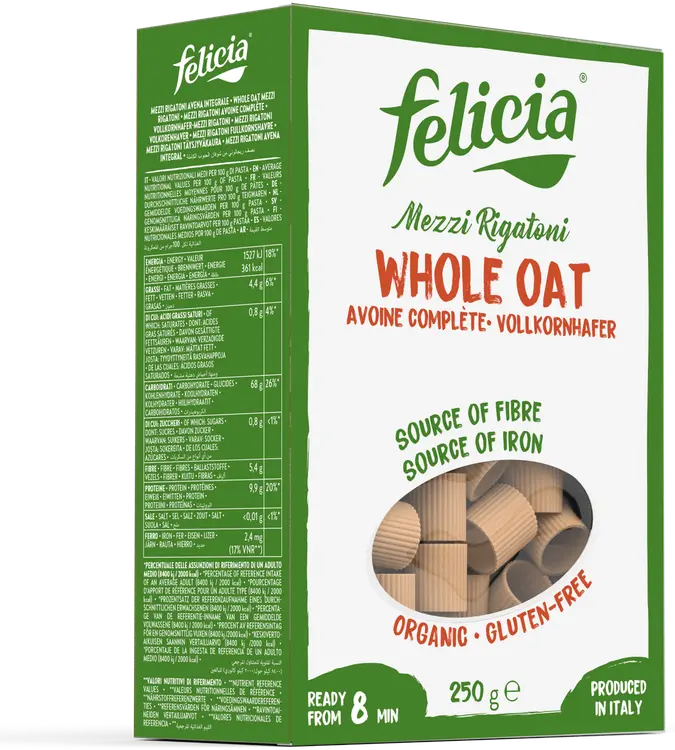 Felicia Mezzi Rigatoni kaurasta valmistettu kuviopasta 250g