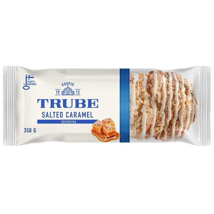 Trube Salted Caramel -täytepitko 350 g suolakaramellitäytteinen pullapitko