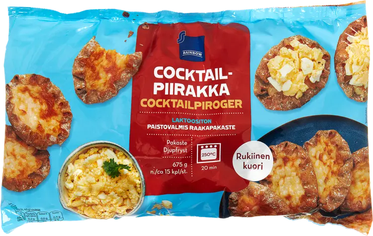 Rainbow Cocktailpiirakka 15kpl 675g, raakapakaste