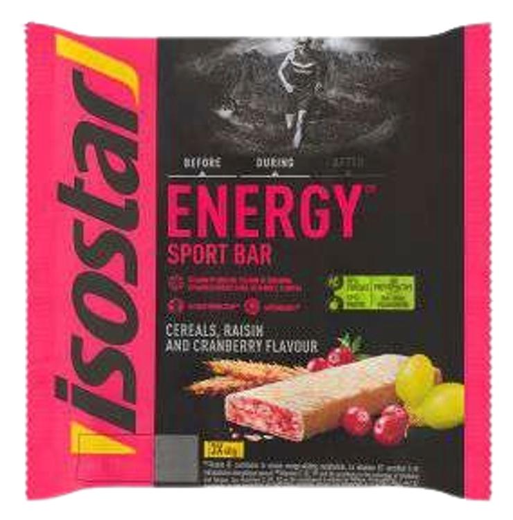 Isostar rosinatega jõhvikamaitseline süsivesikuterikas energiabatoon 3x40 g