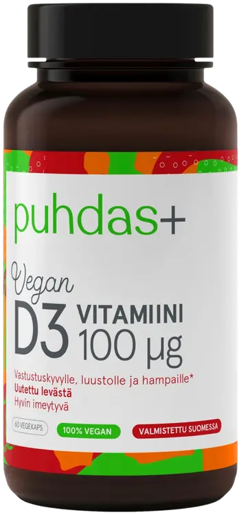 Puhdas+ Kasviperäinen D3-vitamiini 100 μg 60 kaps