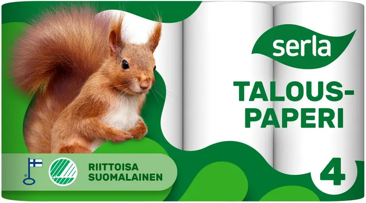 Serla talouspaperi 4rl valkoinen