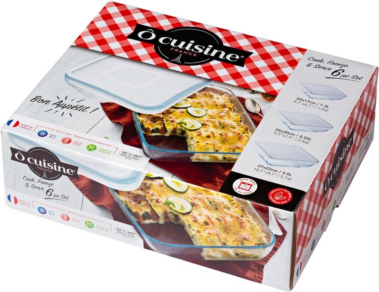 Ocuisine lasivuoka kannella 3 kpl