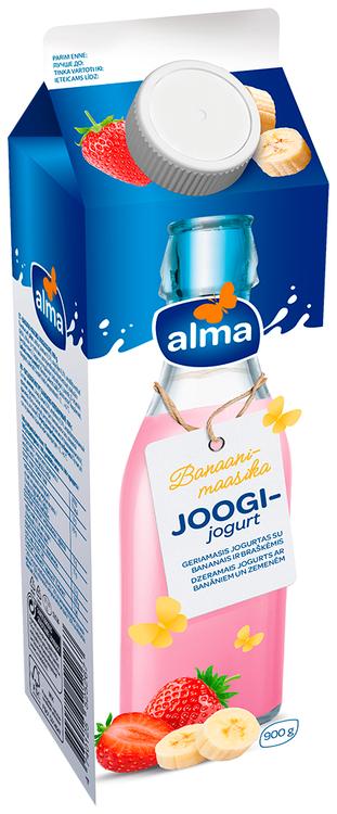 Alma joogijogurt banaani-maasika, 900g