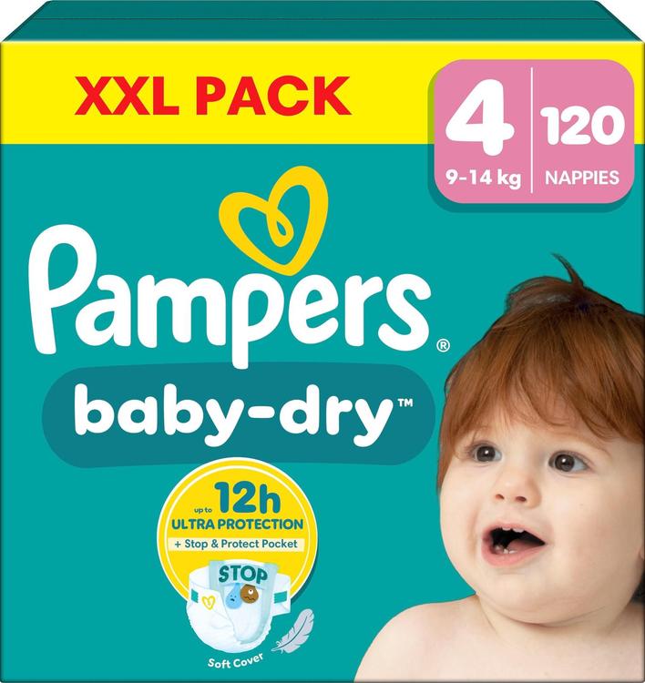 Pampers BabyDry S4 9-14kg 120kpl vaippa