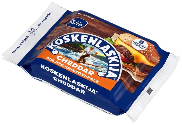 Valio Koskenlaskija® e200 g cheddar sulatejuustoviipale laktoositon