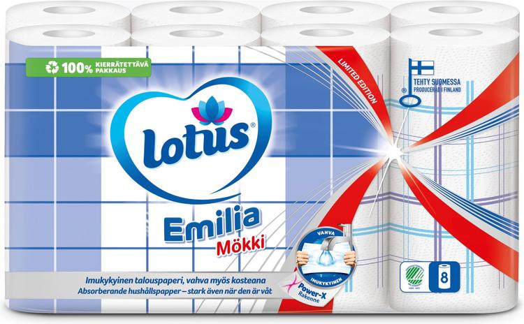 LOTUS Emilia Mökki talouspaperi 8 rll