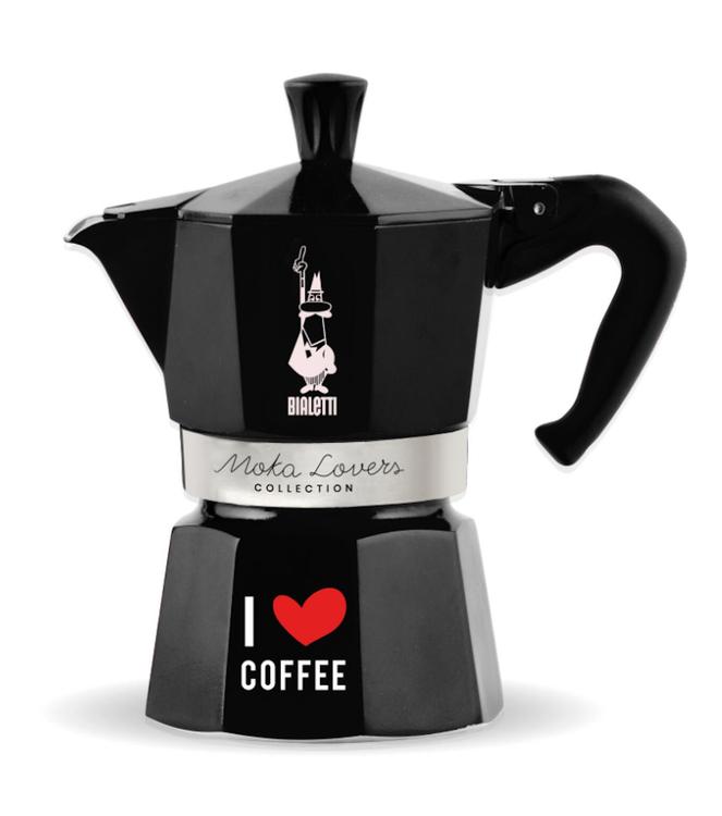 ESPRESSOKEITIN 6 k. Moka Express, musta I Love Coffee