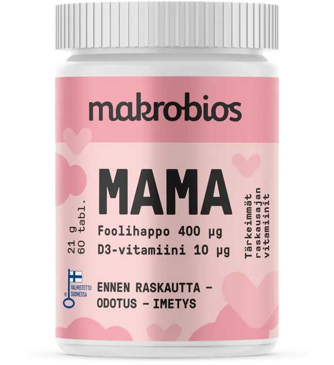 Makrobios Mama Foolihappo + D-vitamiini 60 tabl