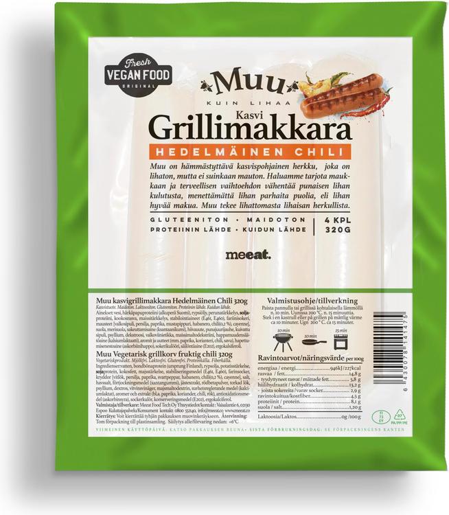 Meeat MUU Grillimakkara hedelmäinen chili 320g