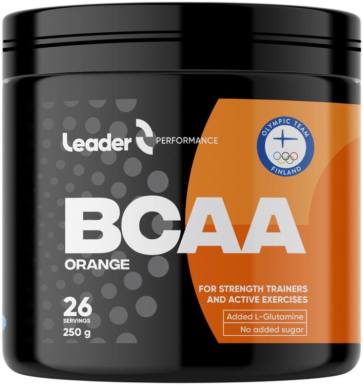 Leader Performance ravintolisä BCAA aminohappojuomajauhe appelsiininmakuinen 250 g