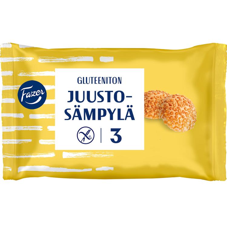 Fazer Gluteeniton Juustosämpylä 3kpl 215g, kypsäpakaste