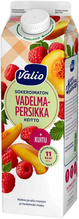 Valio vadelma-persikkakeitto+kuitu 1 kg sokeroimaton