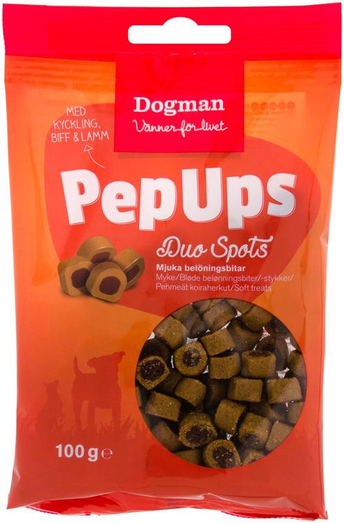 Dogman PepUps Duo Spots pehmeät koiranherkut 100g