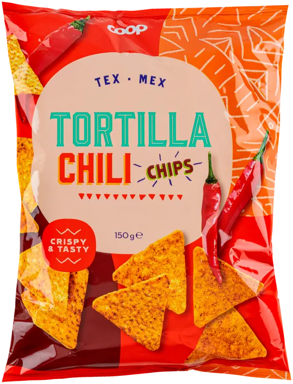 Coop tortilla chips chili 150 g