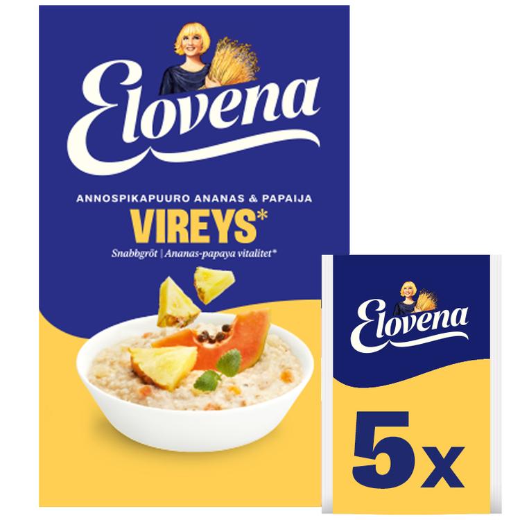 Elovena 175g vireys ananas-papaija annospikapuuro